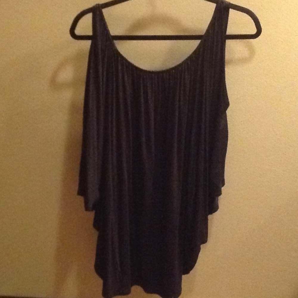 Black shirt white open shoulder